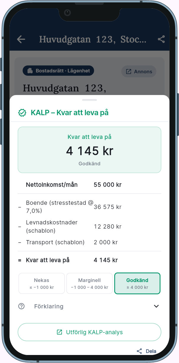KALP-analys — kvar att leva på
